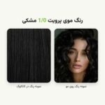 نمونه رنگ مو پرویت 1/0 مشکی روی مو
