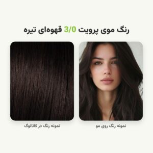 رنگ مو پرویت شماره 3/0 سری طبیعی رنگ قهوه‌ای تیره حجم 120 میلی لیتر