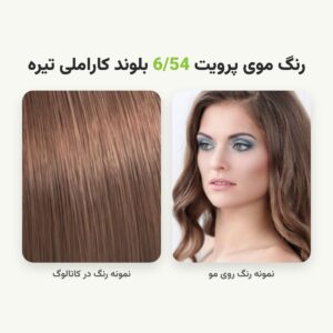 رنگ مو پرویت شماره 6/54 سری کاراملی رنگ بلوند کاراملی تیره حجم 120 میلی لیتر