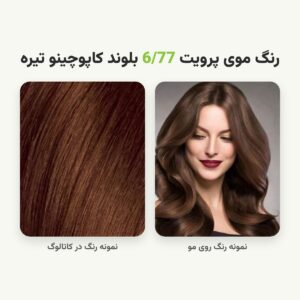 رنگ مو پرویت شماره 6/77 سری کاپوچینو رنگ بلوند کاپوچینو تیره حجم 120 میلی لیتر