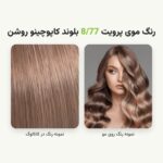نمونه رنگ مو پرویت 8/77 بلوند کاپوچینو روشن روی مو